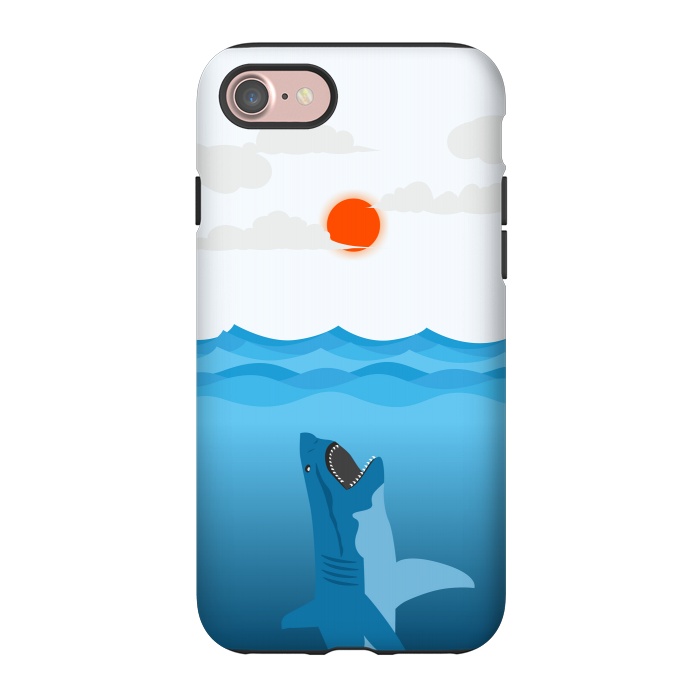 iPhone 7 StrongFit Shark Eats Sun by Creativeaxle
