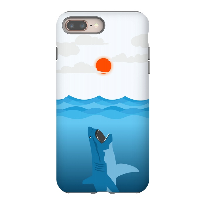 iPhone 7 plus StrongFit Shark Eats Sun by Creativeaxle