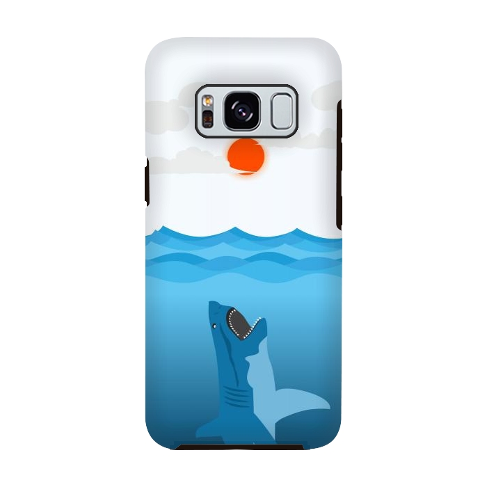 Galaxy S8 StrongFit Shark Eats Sun by Creativeaxle