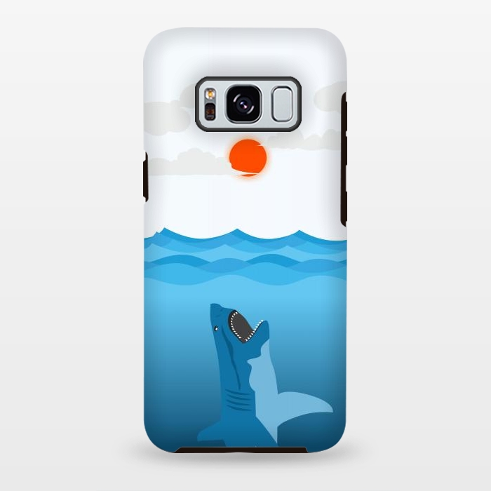Galaxy S8 plus StrongFit Shark Eats Sun by Creativeaxle