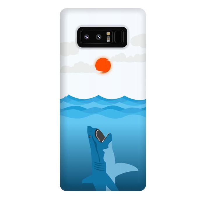 Galaxy Note 8 StrongFit Shark Eats Sun by Creativeaxle
