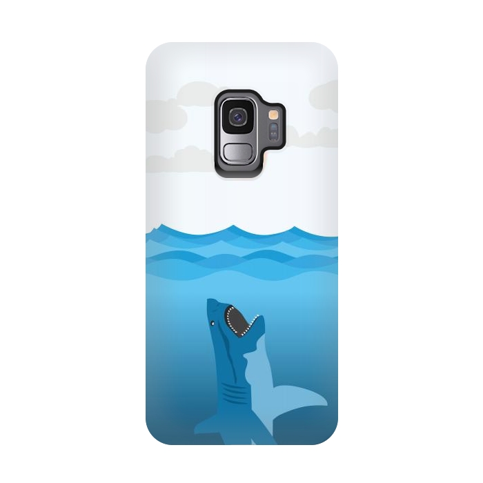Galaxy S9 StrongFit Shark Eats Sun by Creativeaxle