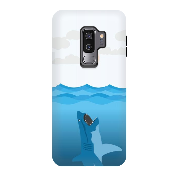 Galaxy S9 plus StrongFit Shark Eats Sun by Creativeaxle
