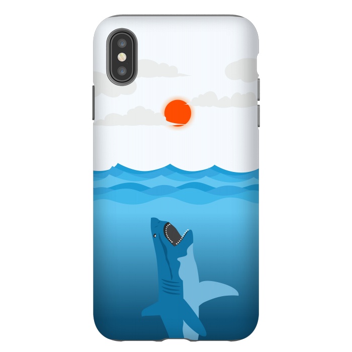 iPhone Xs Max StrongFit Shark Eats Sun by Creativeaxle