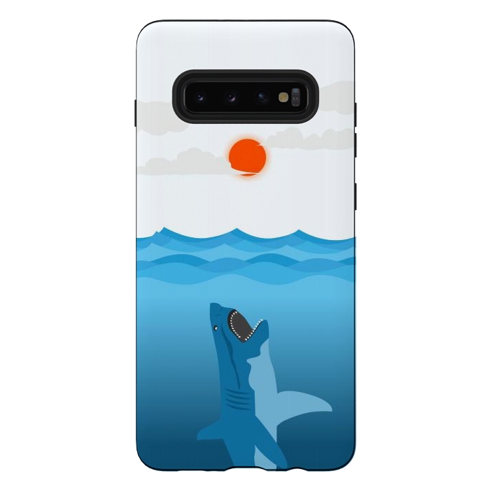 Galaxy S10 plus StrongFit Shark Eats Sun by Creativeaxle