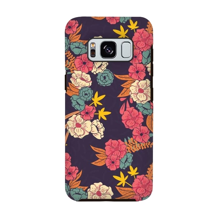 Galaxy S8 StrongFit Dark Floral Garden 003 by Jelena Obradovic