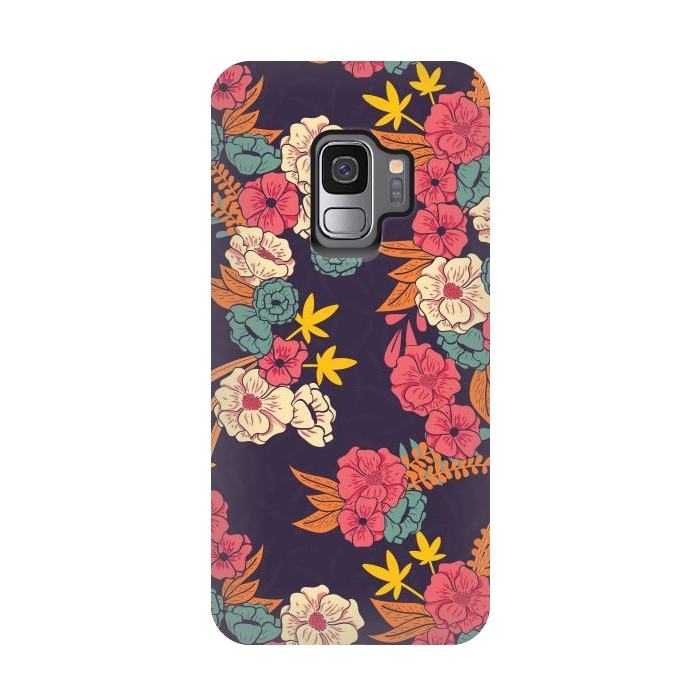 Galaxy S9 StrongFit Dark Floral Garden 003 by Jelena Obradovic