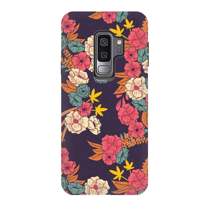 Galaxy S9 plus StrongFit Dark Floral Garden 003 by Jelena Obradovic