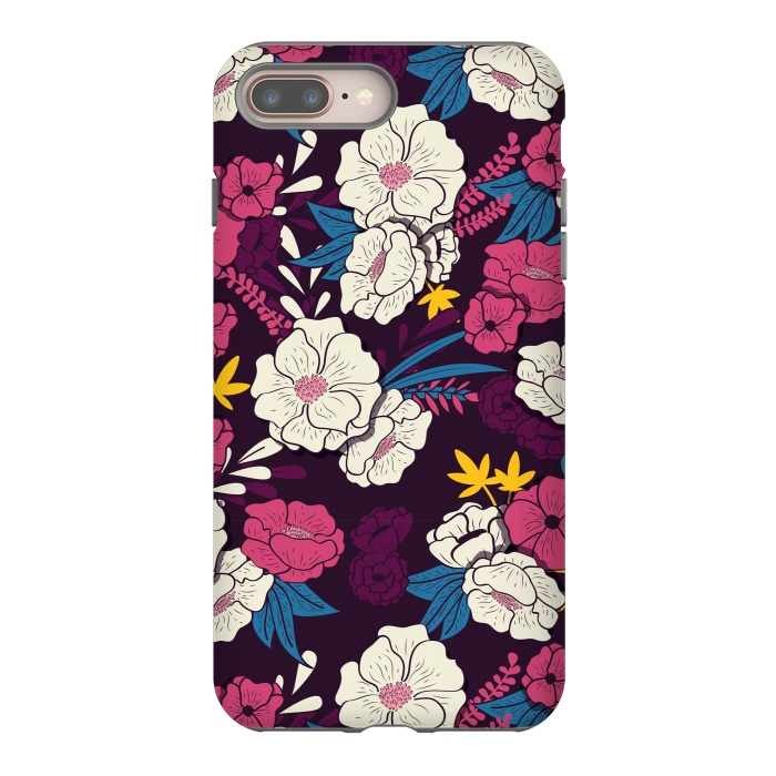 iPhone 7 plus StrongFit Dark floral garden 004 by Jelena Obradovic