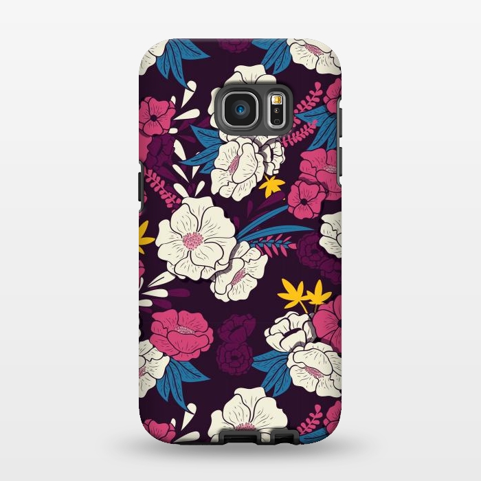 Galaxy S7 EDGE StrongFit Dark floral garden 004 by Jelena Obradovic