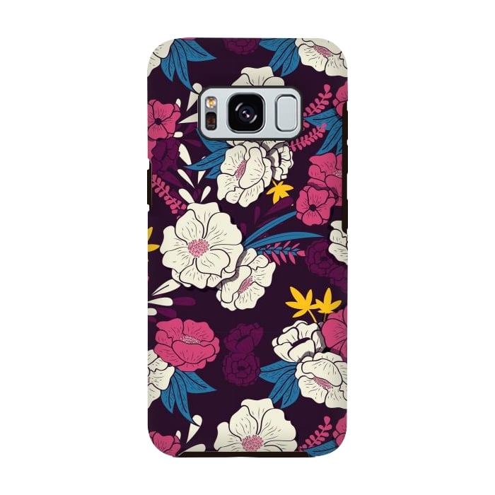 Galaxy S8 StrongFit Dark floral garden 004 by Jelena Obradovic