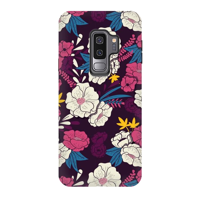 Galaxy S9 plus StrongFit Dark floral garden 004 by Jelena Obradovic