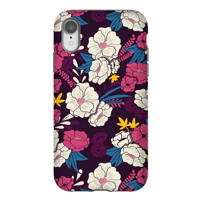 iPhone Xr StrongFit Dark floral garden 004 by Jelena Obradovic