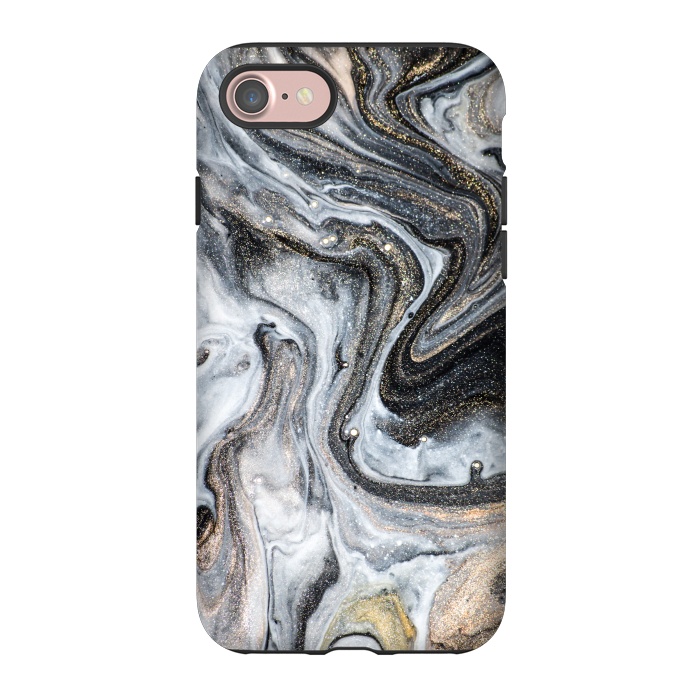 iPhone 7 StrongFit Black and Gold Marble by ArtsCase