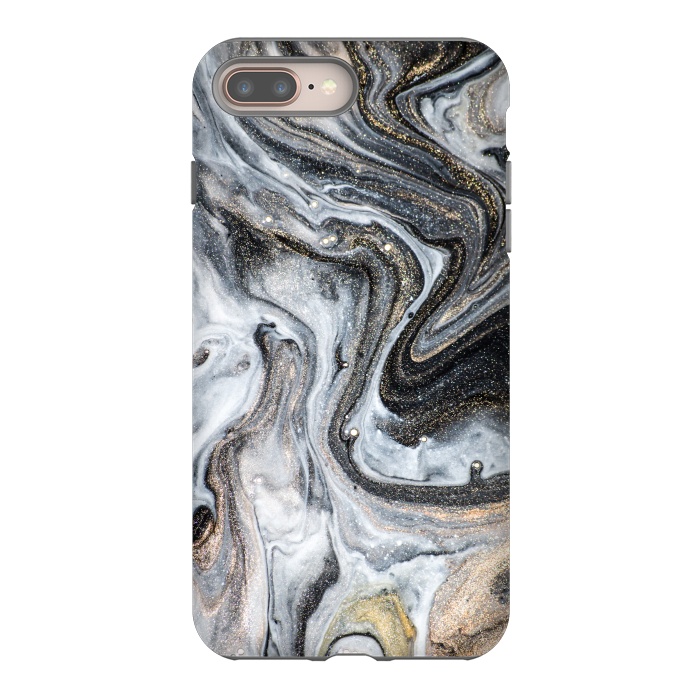 iPhone 7 plus StrongFit Black and Gold Marble by ArtsCase