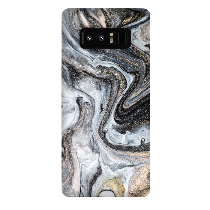 Galaxy Note 8 StrongFit Black and Gold Marble by ArtsCase