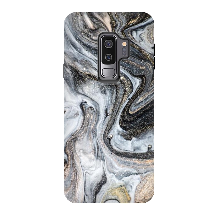 Galaxy S9 plus StrongFit Black and Gold Marble by ArtsCase