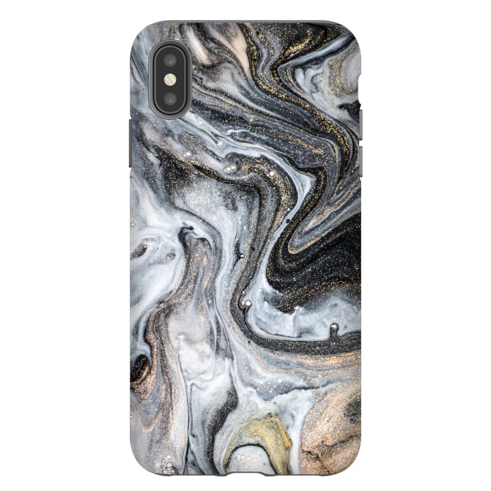 iPhone Xs Max StrongFit Black and Gold Marble by ArtsCase