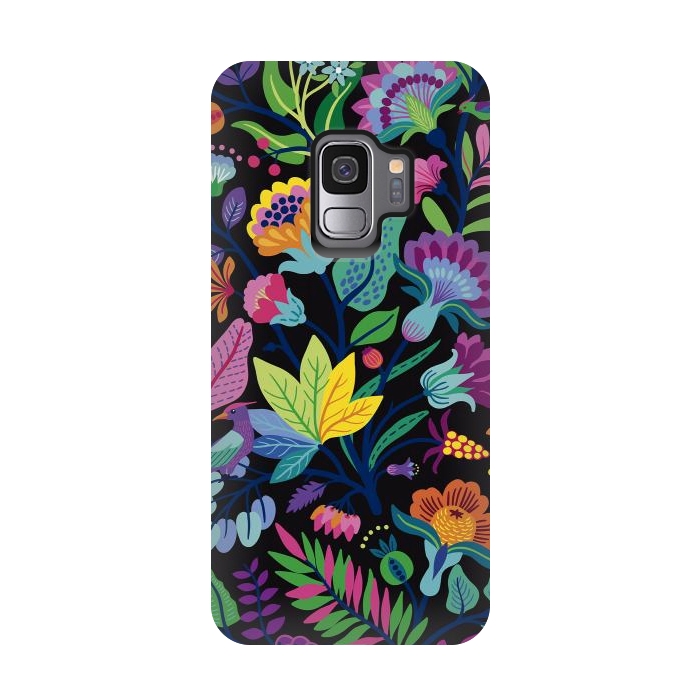 Galaxy S9 StrongFit Flowers Bright Colors by ArtsCase