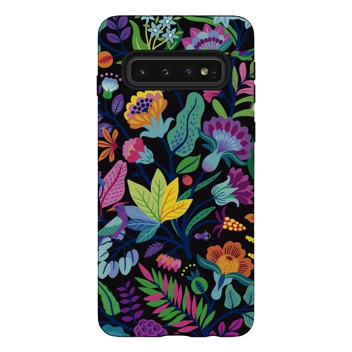 Galaxy S10 StrongFit Flowers Bright Colors by ArtsCase