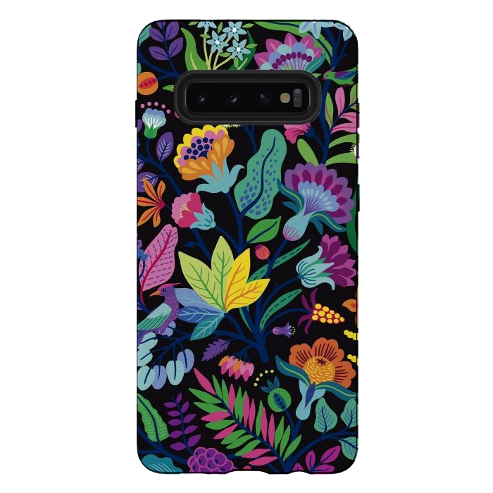 Galaxy S10 plus StrongFit Flowers Bright Colors by ArtsCase