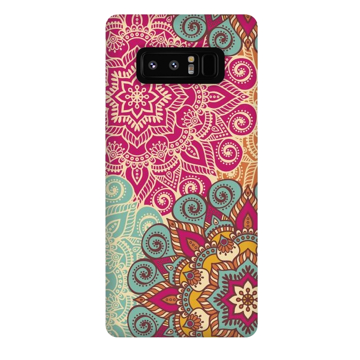 Galaxy Note 8 StrongFit Happy Flower Mandalas  by ArtsCase