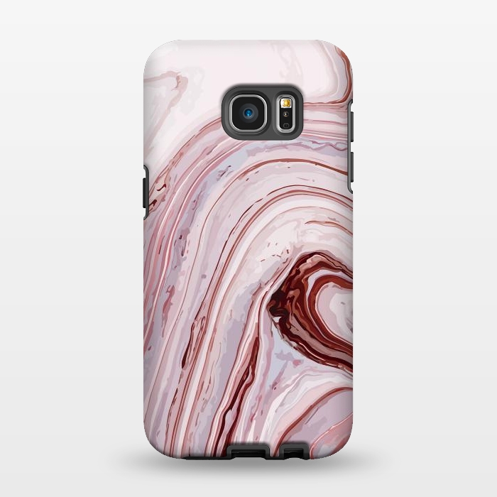 Galaxy S7 EDGE StrongFit Liquid Pink Marble by ArtsCase