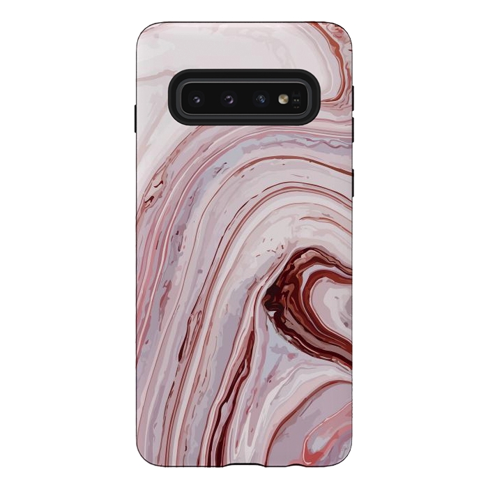 Galaxy S10 StrongFit Liquid Pink Marble by ArtsCase