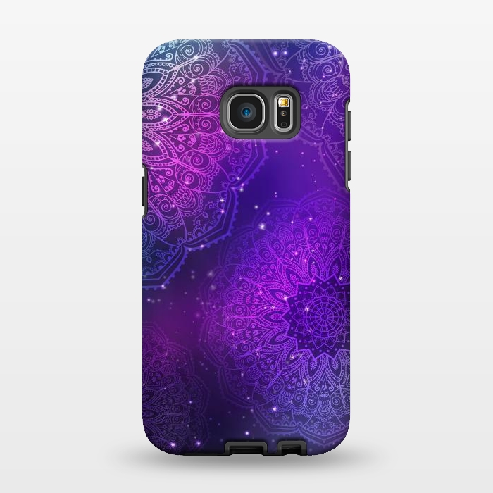Galaxy S7 EDGE StrongFit Modern Purple Mandala Pattern    by ArtsCase