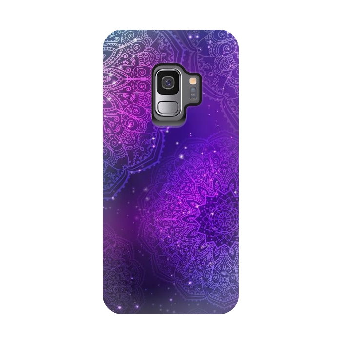 Galaxy S9 StrongFit Modern Purple Mandala Pattern    by ArtsCase