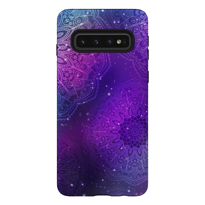 Galaxy S10 StrongFit Modern Purple Mandala Pattern    by ArtsCase