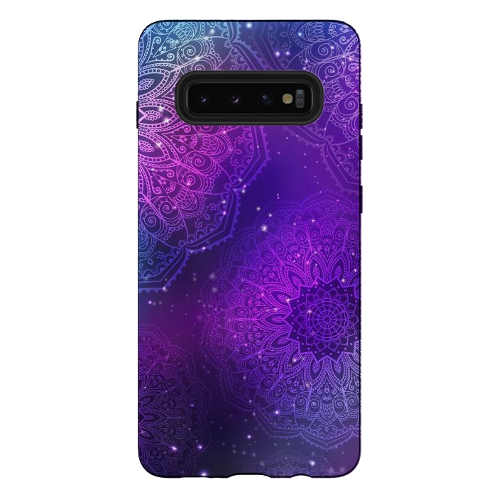 Galaxy S10 plus StrongFit Modern Purple Mandala Pattern    by ArtsCase