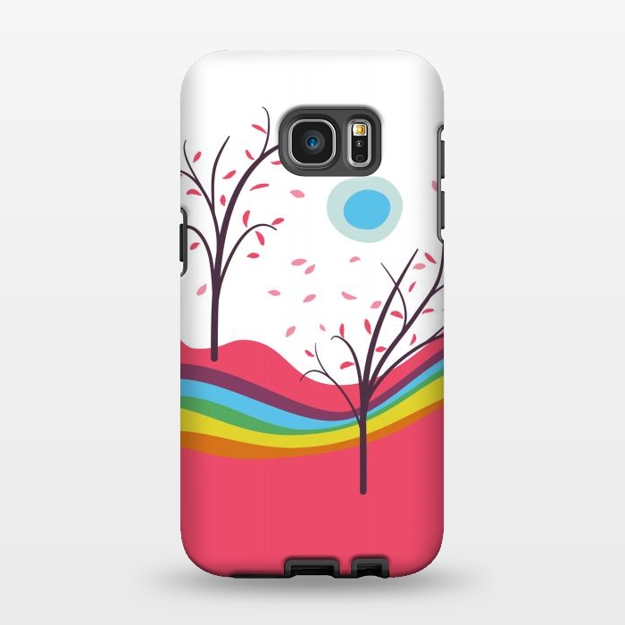 Galaxy S7 EDGE StrongFit Dreamscape - Pink Autumn On Alien Planet by Boriana Giormova