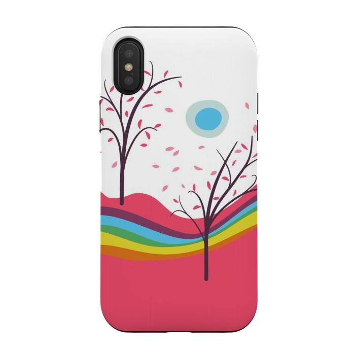 iPhone Xs / X StrongFit Dreamscape - Pink Autumn On Alien Planet by Boriana Giormova