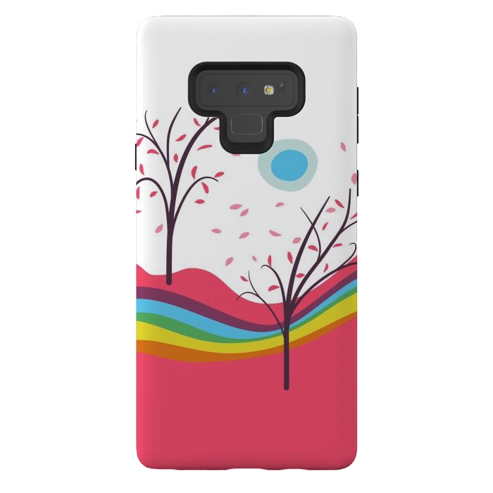 Galaxy Note 9 StrongFit Dreamscape - Pink Autumn On Alien Planet by Boriana Giormova