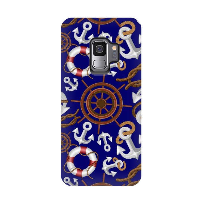 Galaxy S9 StrongFit Nautical Marine Navigation Pattern by BluedarkArt