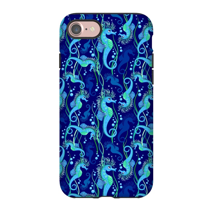 iPhone 7 StrongFit Seahorse cute blue sea animal Pattern by BluedarkArt