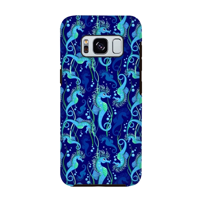 Galaxy S8 StrongFit Seahorse cute blue sea animal Pattern by BluedarkArt