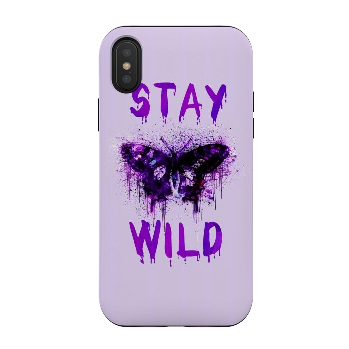 iPhone Xs / X StrongFit Stay Wild Butterfly by Andrea Haase