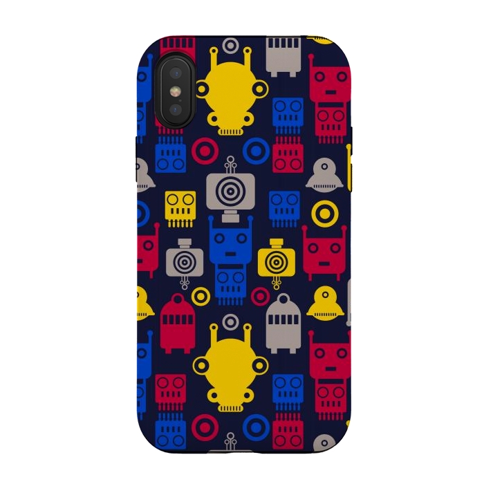 iPhone Xs / X StrongFit colorful robots by TMSarts