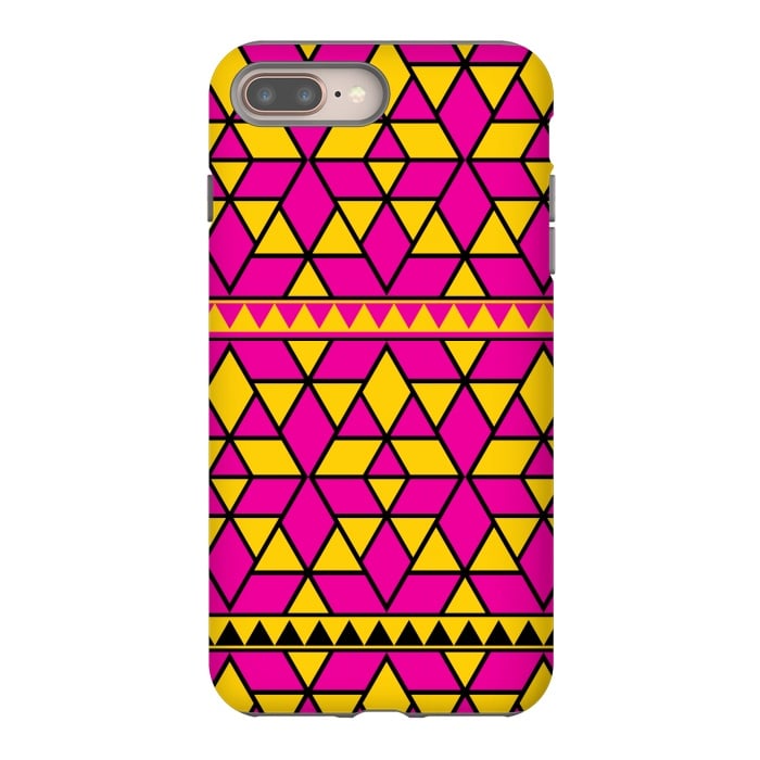 iPhone 7 plus StrongFit pink yellow triangle by TMSarts
