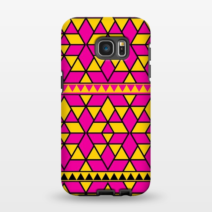 Galaxy S7 EDGE StrongFit pink yellow triangle by TMSarts