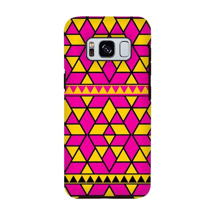 Galaxy S8 StrongFit pink yellow triangle by TMSarts