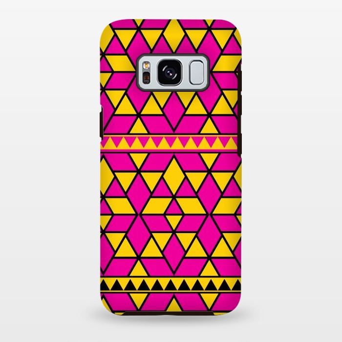 Galaxy S8 plus StrongFit pink yellow triangle by TMSarts