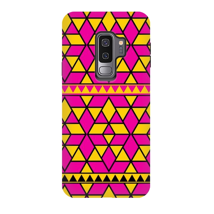 Galaxy S9 plus StrongFit pink yellow triangle by TMSarts