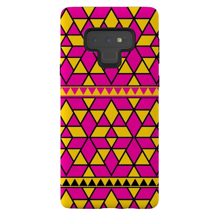 Galaxy Note 9 StrongFit pink yellow triangle by TMSarts