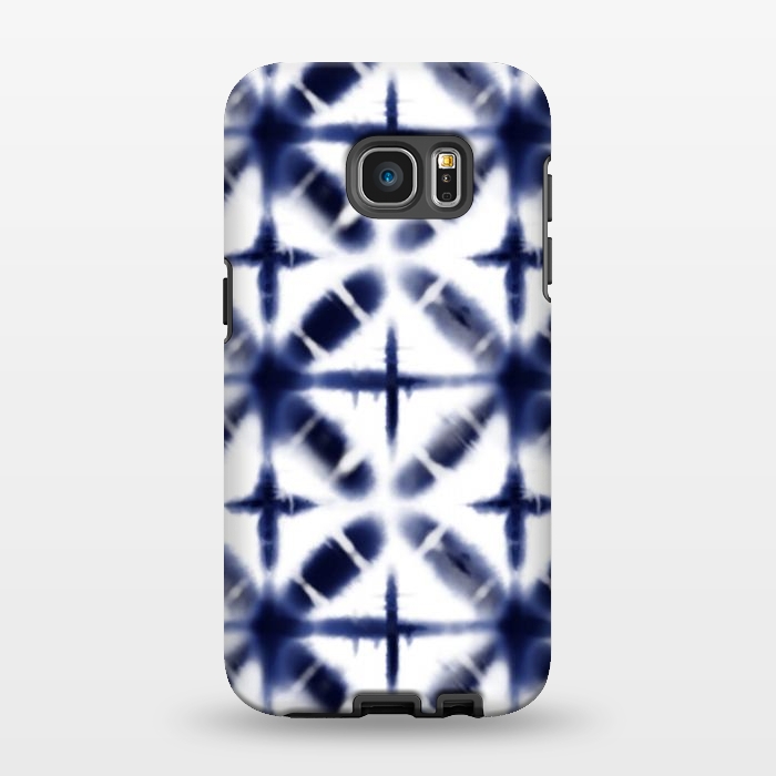 Galaxy S7 EDGE StrongFit Shibori inky blues by Melissa Pedersen