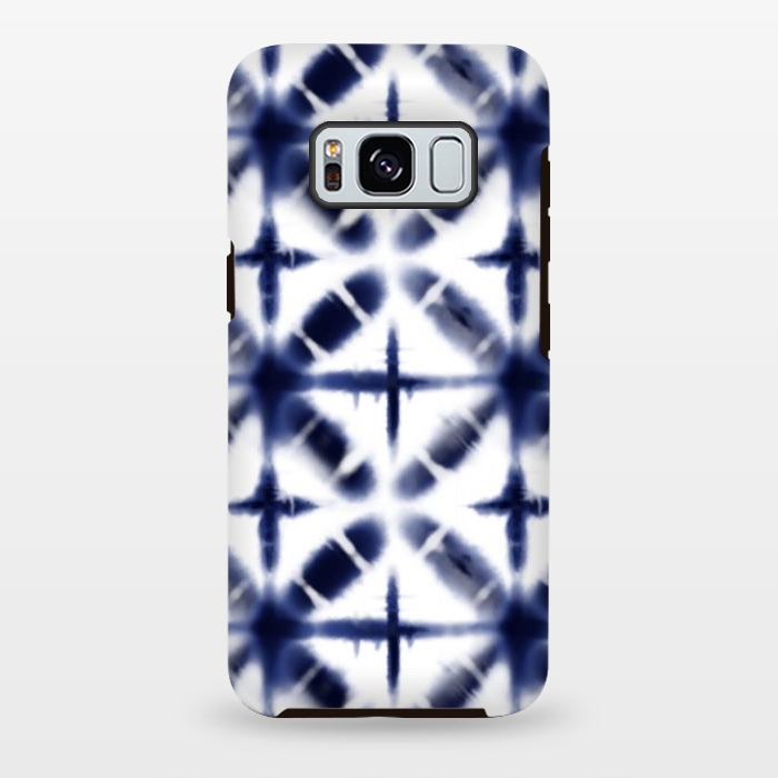 Galaxy S8 plus StrongFit Shibori inky blues by Melissa Pedersen