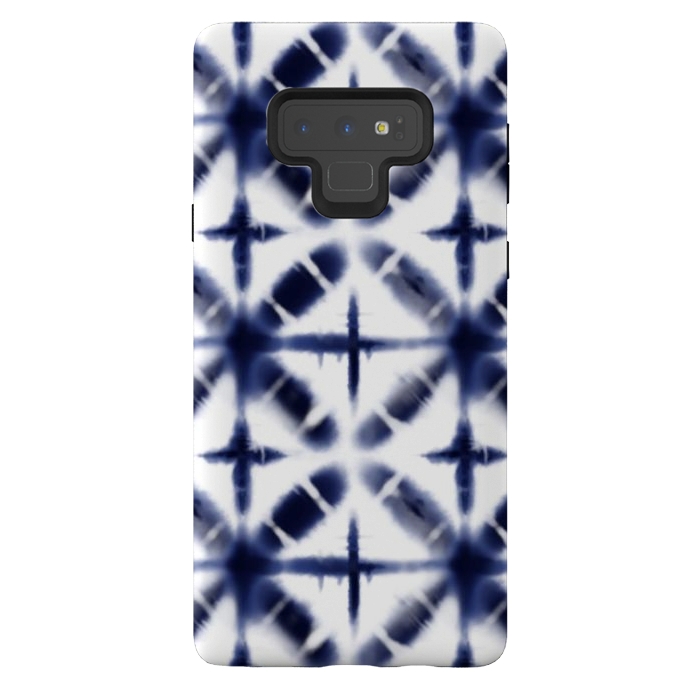 Galaxy Note 9 StrongFit Shibori inky blues by Melissa Pedersen