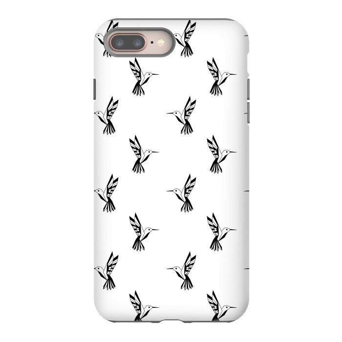 iPhone 7 plus StrongFit Geometric Hummingbirds by Melissa Pedersen